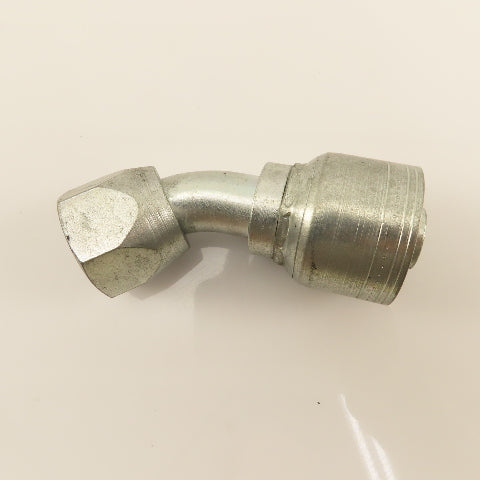 Eaton 3/4" (-12) Crimp Female JIC Flare Swivel 1-1/16"-12 Elbow 45°