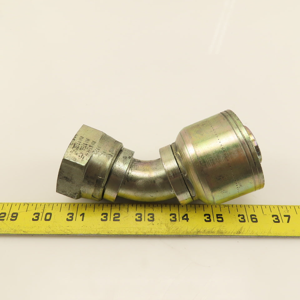 Eaton 1-1/4" Hose (-20) Crimp Female JIC Flare 1-1/4"-11 Elbow 45°