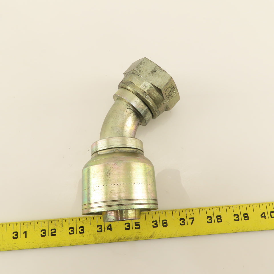 Eaton 1-1/4" Hose (-20) Crimp Female JIC Flare 1-1/4"-11 Elbow 45°