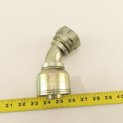 Eaton 1-1/4" Hose (-20) Crimp Female JIC Flare 1-1/4"-11 Elbow 45°
