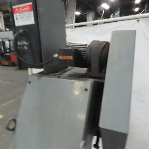 Hennig KMM-0366-00 Incline Chip Conveyor 8" Belt 8FPM 52" to 66" Disch. 220V 3Ph