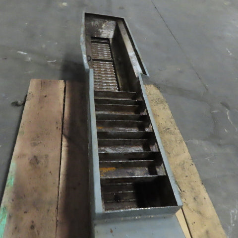 Hennig KMM-0366-00 Incline Chip Conveyor 8" Belt 8FPM 52" to 66" Disch. 220V 3Ph