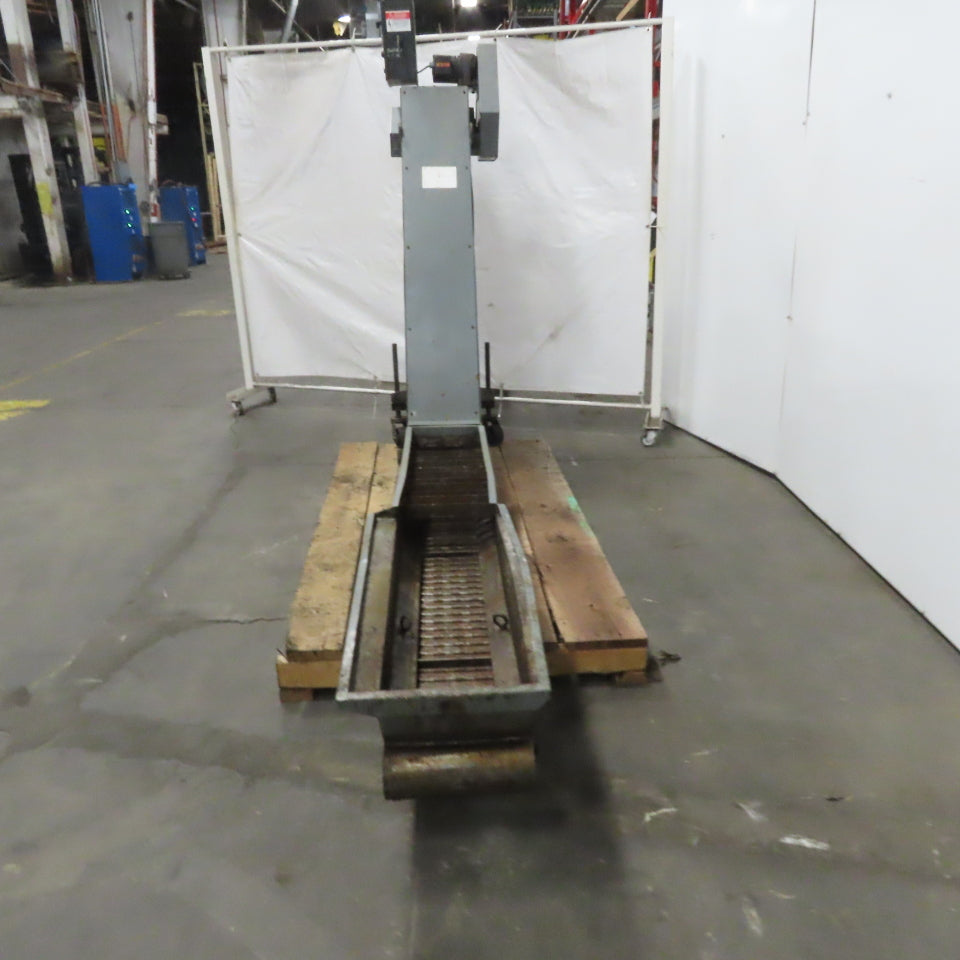 Hennig KMM-0366-00 Incline Chip Conveyor 8" Belt 8FPM 52" to 66" Disch. 220V 3Ph