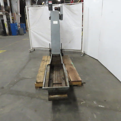 Hennig KMM-0366-00 Incline Chip Conveyor 8" Belt 8FPM 52" to 66" Disch. 220V 3Ph