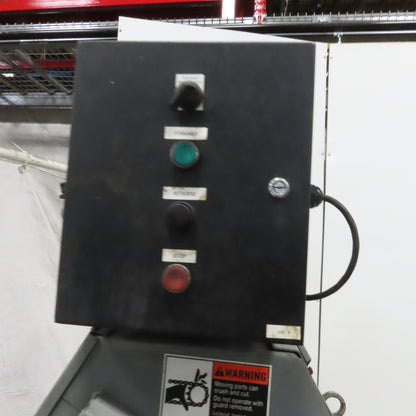 Hennig KMM-0366-00 Incline Chip Conveyor 8" Belt 8FPM 52" to 66" Disch. 220V 3Ph