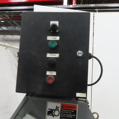 Hennig KMM-0366-00 Incline Chip Conveyor 8" Belt 8FPM 52" to 66" Disch. 220V 3Ph
