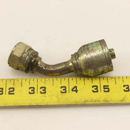 Eaton 3/8" Hose (-6) Crimp Female BSP 3/8"-19 Elbow 45°