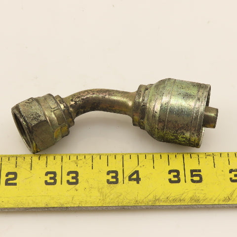 Eaton 3/8" Hose (-6) Crimp Female BSP 3/8"-19 Elbow 45°
