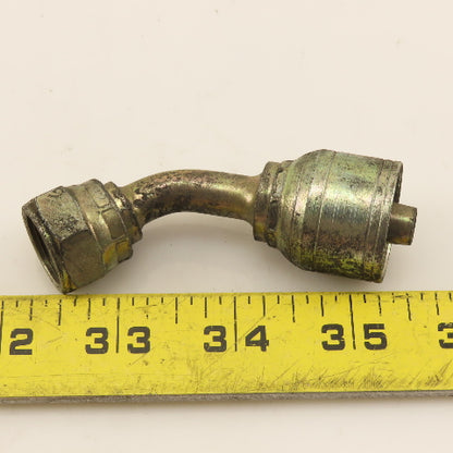 Eaton 3/8" Hose (-6) Crimp Female BSP 3/8"-19 Elbow 45°
