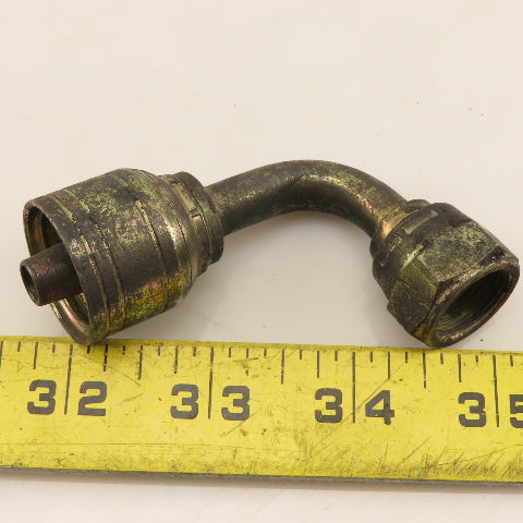 Eaton 3/8" Hose (-6) Crimp Female BSP 3/8"-19 Elbow 90°