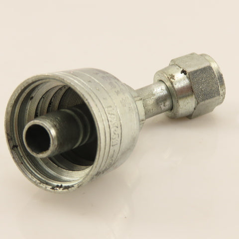 Eaton 3/8" Hose (-6) Crimp Female JIC Flare 3/8"-19 Elbow 45°