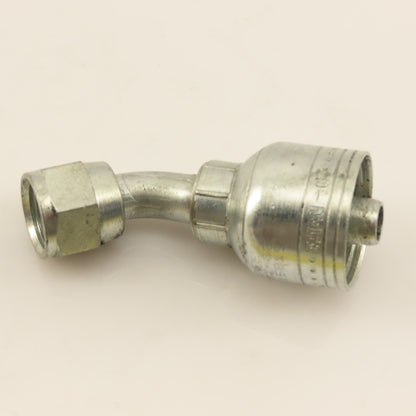 Eaton 3/8" Hose (-6) Crimp Female JIC Flare 3/8"-19 Elbow 45°