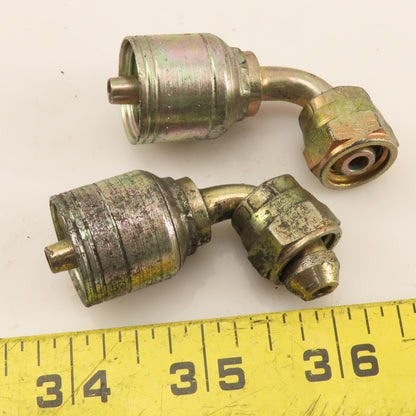 Eaton 1/4" Hose (-4) Crimp Female BSP 1/4"-19 Elbow 90° Lot Of 2