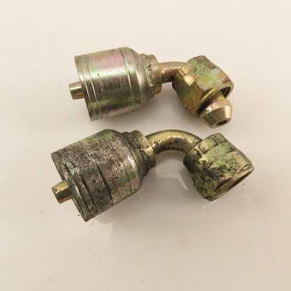 Eaton 1/4" Hose (-4) Crimp Female BSP 1/4"-19 Elbow 90° Lot Of 2