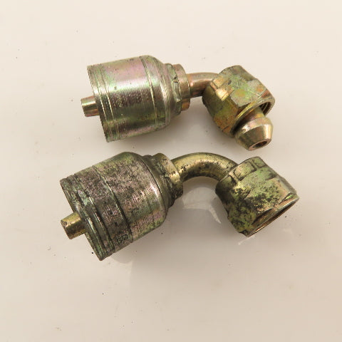 Eaton 1/4" Hose (-4) Crimp Female BSP 1/4"-19 Elbow 90° Lot Of 2