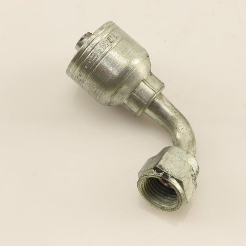 Eaton 3/8" Hose (-6) Crimp Female JIC Flare 3/8"-19 Elbow 90°