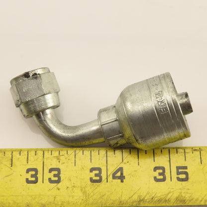 Eaton 3/8" Hose (-6) Crimp Female JIC Flare 3/8"-19 Elbow 90°