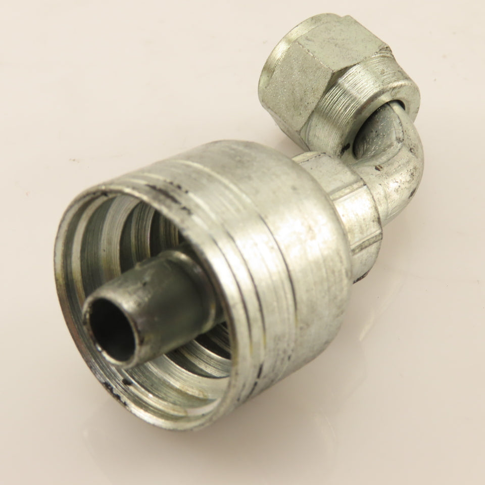 Eaton 3/8" Hose (-6) Crimp Female JIC Flare 3/8"-19 Elbow 90°