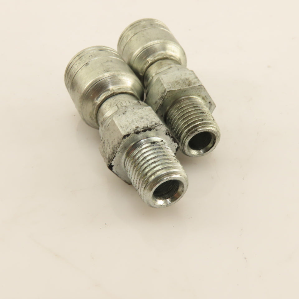 Eaton 1/4" (-4) Hose Crimp x 1/4"-19 Straight Male Fitting Lot Of 2