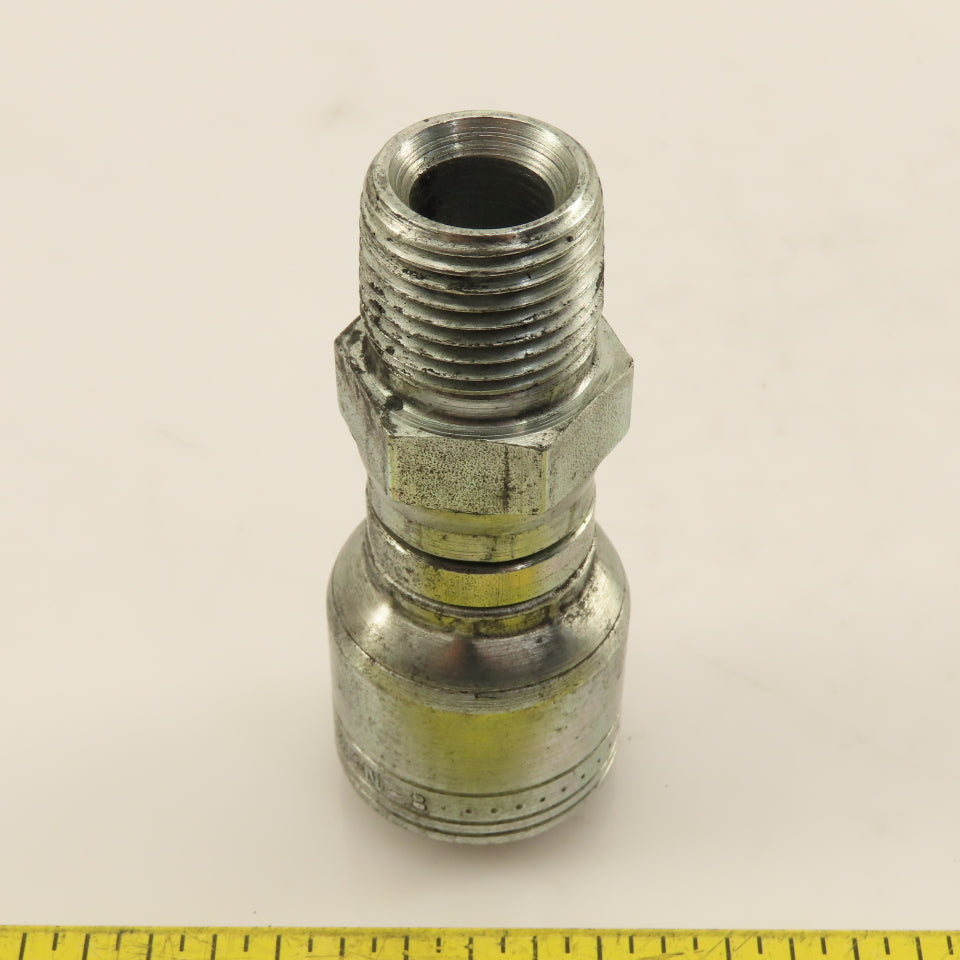 Eaton 1/2" (-8) Hose Crimp x 1/2"-14 Straight Male Swivel Fitting