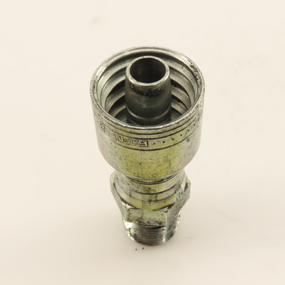 Eaton 1/2" (-8) Hose Crimp x 1/2"-14 Straight Male Swivel Fitting