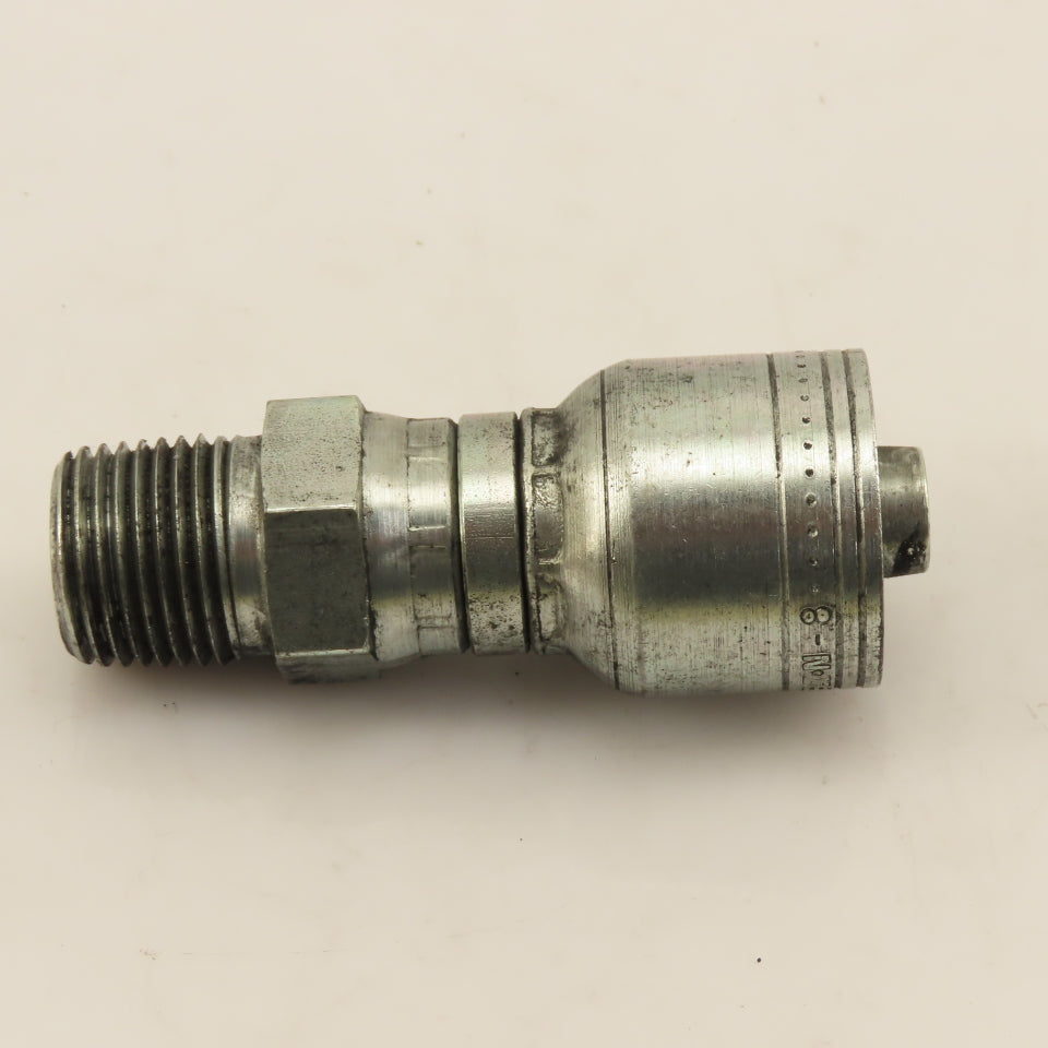 Eaton 1/2" (-8) Hose Crimp x 1/2"-14 Straight Male Swivel Fitting