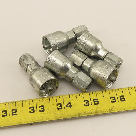 Eaton 1/4" (-4) Hose Crimp x 1/4"-19 Female JIC Straight Fitting Lot Of 5