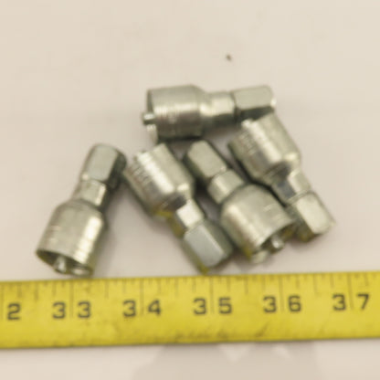 Eaton 1/4" (-4) Hose Crimp x 1/4"-19 Female JIC Straight Fitting Lot Of 5