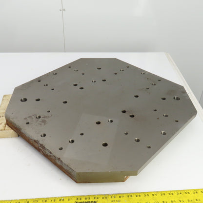 25" x 25" x 2" Thick Ground Steel Fixture Plate W/Holes