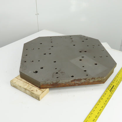 25" x 25" x 2" Thick Ground Steel Fixture Plate W/Holes