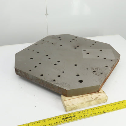 25" x 25" x 2" Thick Ground Steel Fixture Plate W/Holes