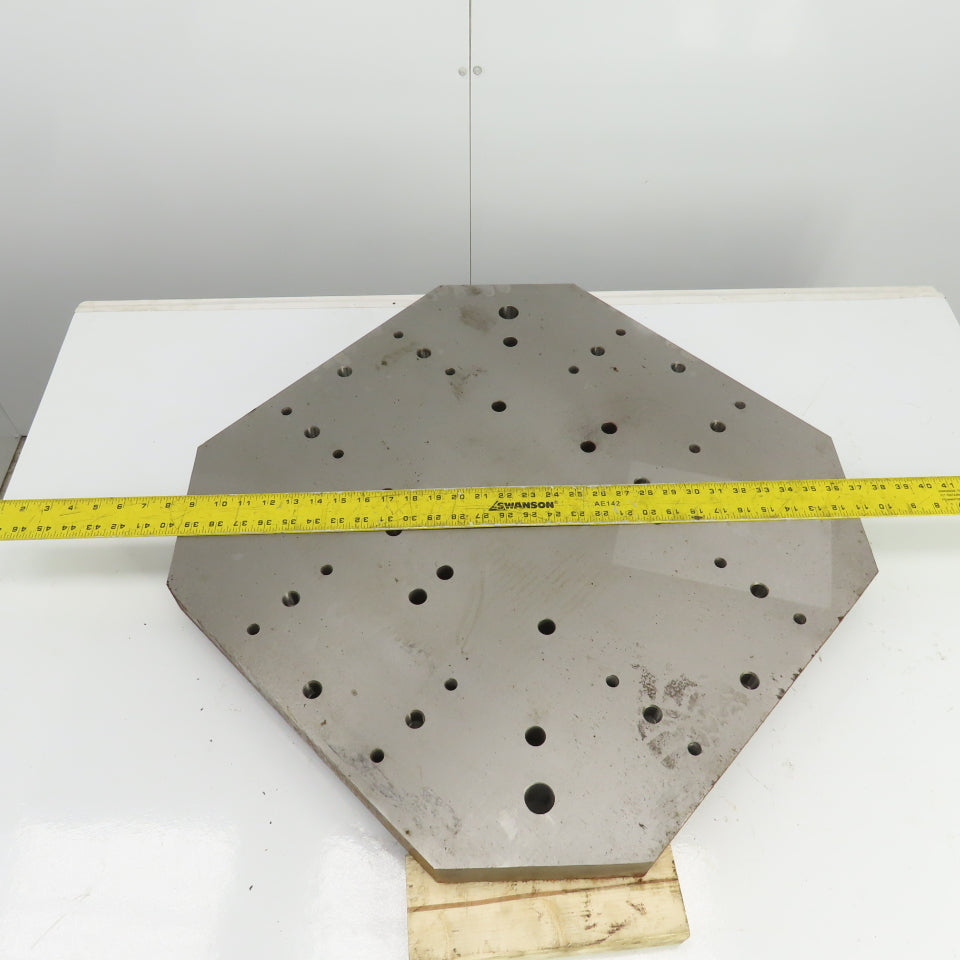 25" x 25" x 2" Thick Ground Steel Fixture Plate W/Holes