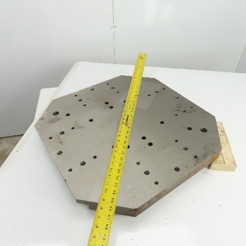 25" x 25" x 2" Thick Ground Steel Fixture Plate W/Holes