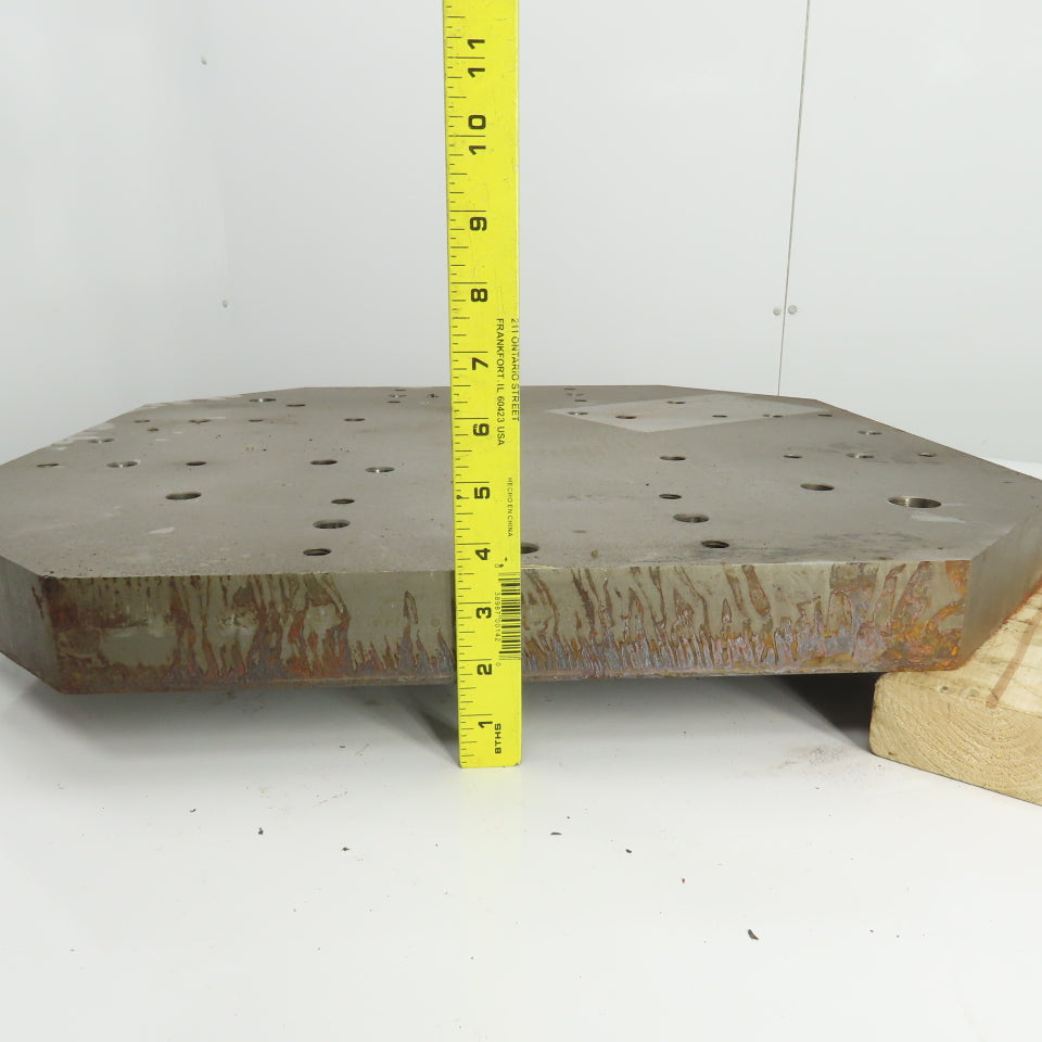 25" x 25" x 2" Thick Ground Steel Fixture Plate W/Holes
