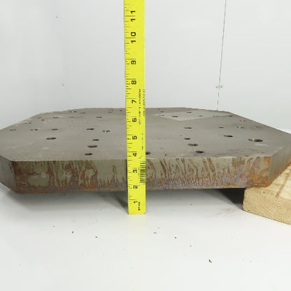 25" x 25" x 2" Thick Ground Steel Fixture Plate W/Holes