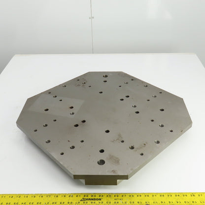 25" x 25" x 2" Thick Ground Steel Fixture Plate W/Holes