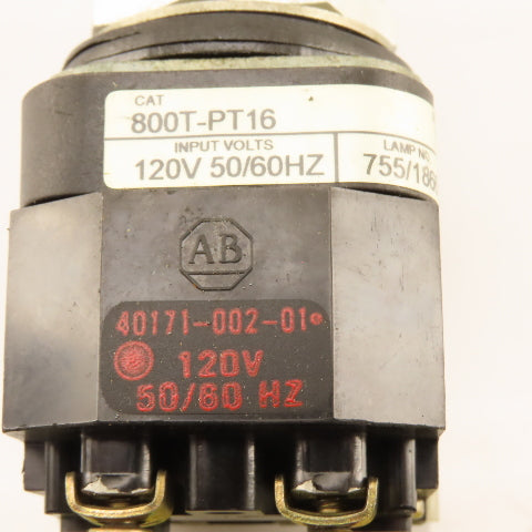 Allen Bradley 800T-PT16 120V 50/60Hz Illuminated Push Button Switch White