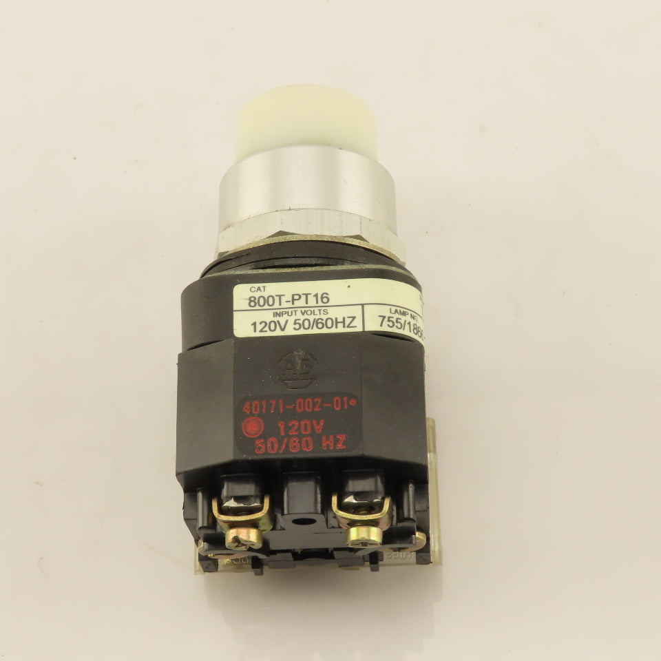 Allen Bradley 800T-PT16 120V 50/60Hz Illuminated Push Button Switch White