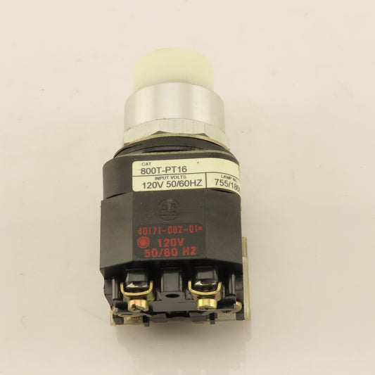 Allen Bradley 800T-PT16 120V 50/60Hz Illuminated Push Button Switch White
