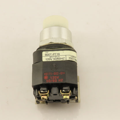 Allen Bradley 800T-PT16 120V 50/60Hz Illuminated Push Button Switch White