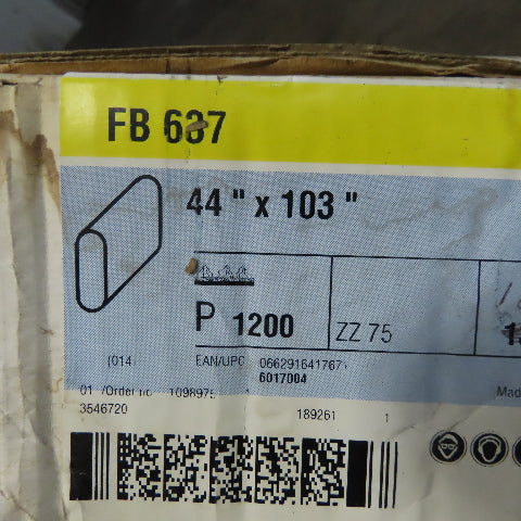 Herms FB 637 Aluminum Oxide Resin Back 1200 Grit Sanding Belt 44"x103" Lot of 4