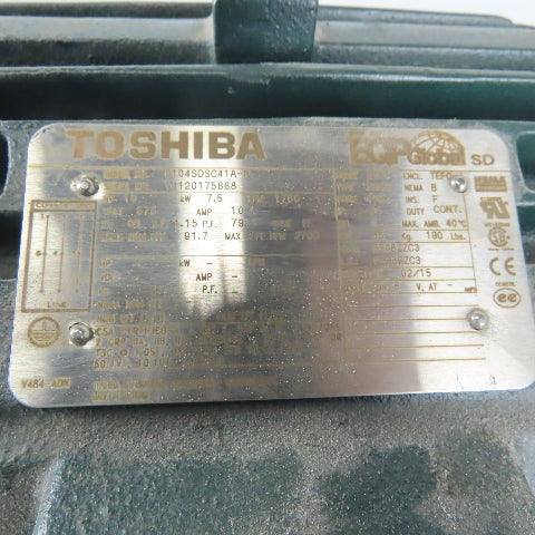 Toshiba 0104SDSC41A-P 10Hp Electric Motor 575V Only 3Ph 215T Frame 1770 RPM