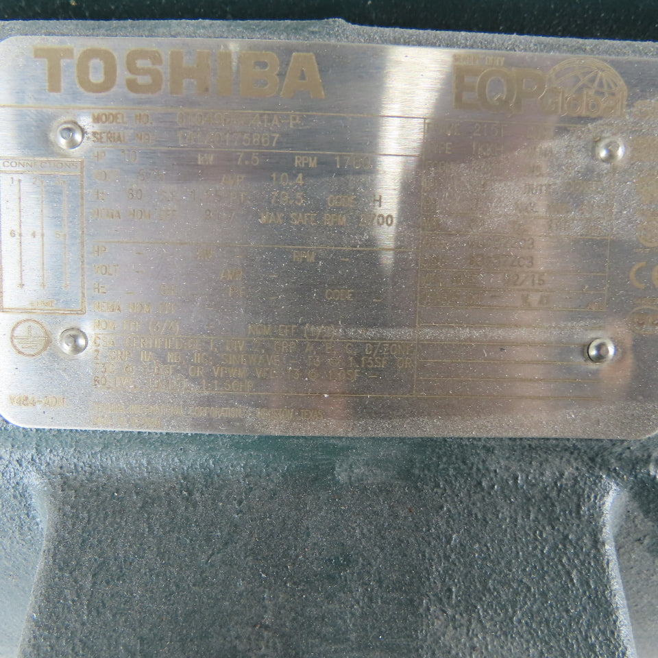 Toshiba 0104SDSC41A-P 10Hp Electric Motor 575V Only 3Ph 215T Frame 1770 RPM