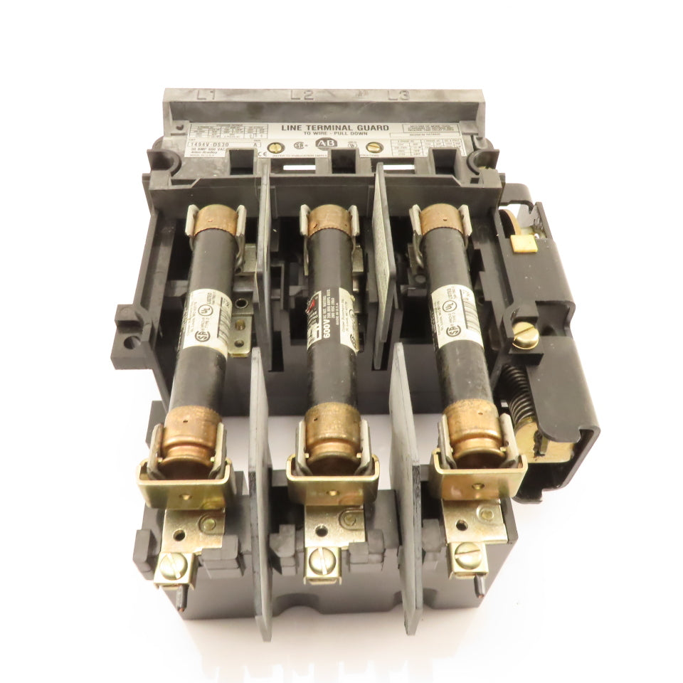 Allen Bradley 1494V-DS30 30A 600VAC 250VDC Fused Mains Disconnect Panel Operator