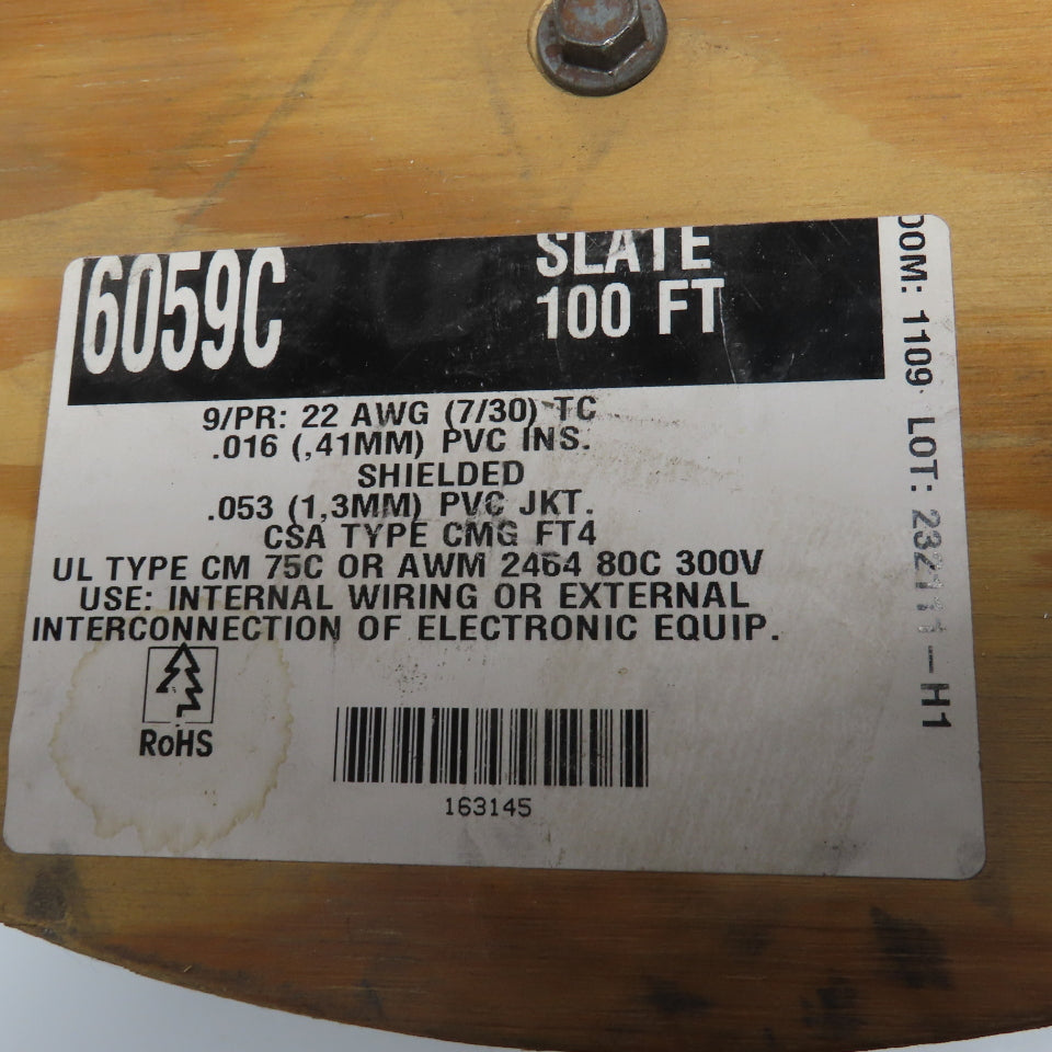 Alpha 6059C 22AWG 9 Pair 300V Shielded Communication & Control Cable 100'