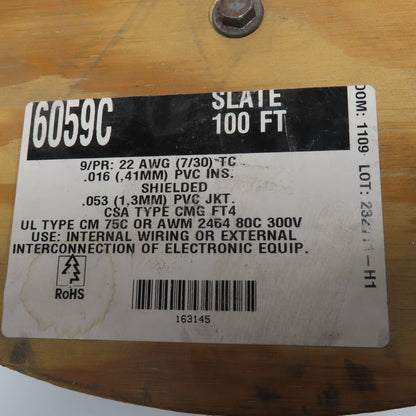Alpha 6059C 22AWG 9 Pair 300V Shielded Communication & Control Cable 100'