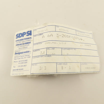 SDP/SI A 6A 3-20DF03716 Timing Belt Pulley 1/5 Pitch 20 Groove Lot Of 2