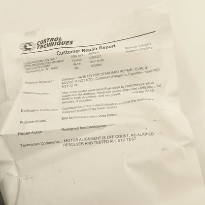 Control Techniques DXM-205 3000 RPM Servo Motor