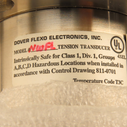 Dover Flexo NWFL 7" Textile Web Tension Transducer Load Cell Flange Mount 12Lbs