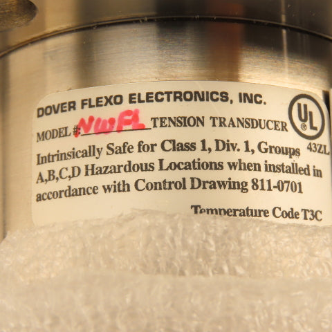 Dover Flexo NWFL 7" Textile Web Tension Transducer Load Cell Flange Mount 12Lbs